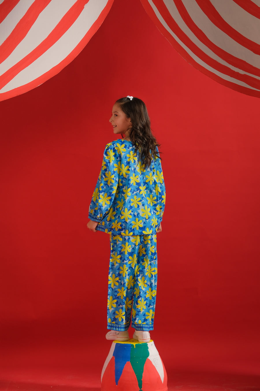 Sprinkles Stitched 2 Piece Summer Co Ord Sets Kids Collection'2025-Blue Sun - Co-ord Set