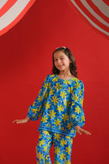 Sprinkles Stitched 2 Piece Summer Co Ord Sets Kids Collection'2025-Blue Sun - Co-ord Set