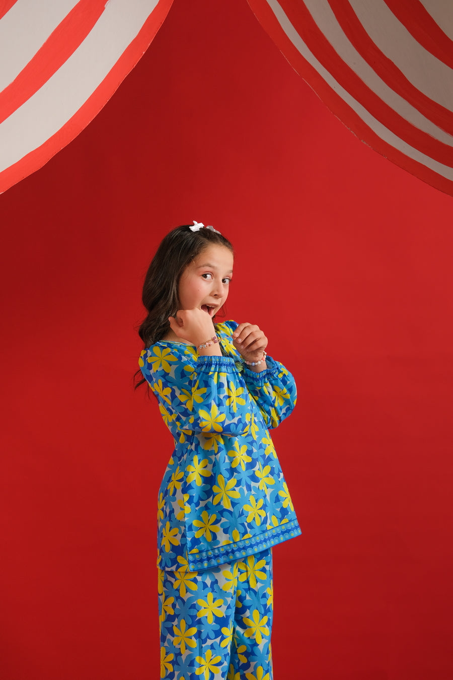 Sprinkles Stitched 2 Piece Summer Co Ord Sets Kids Collection'2025-Blue Sun - Co-ord Set