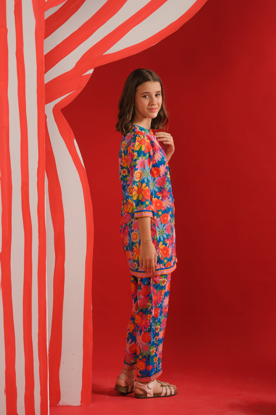 Sprinkles Stitched 2 Piece Summer Co Ord Sets Kids Collection'2025-Flora - Co-ord Set