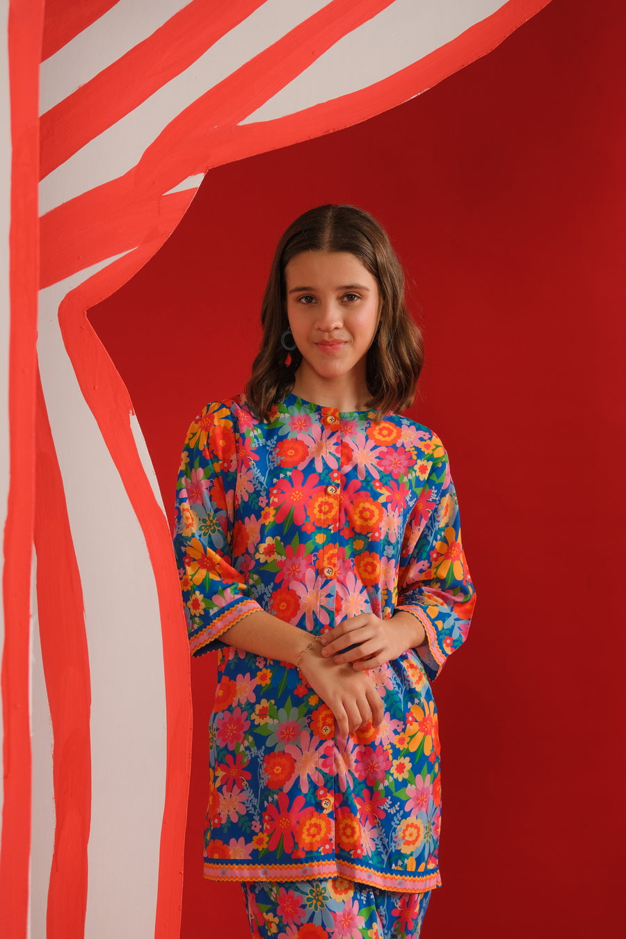 Sprinkles Stitched 2 Piece Summer Co Ord Sets Kids Collection'2025-Flora - Co-ord Set