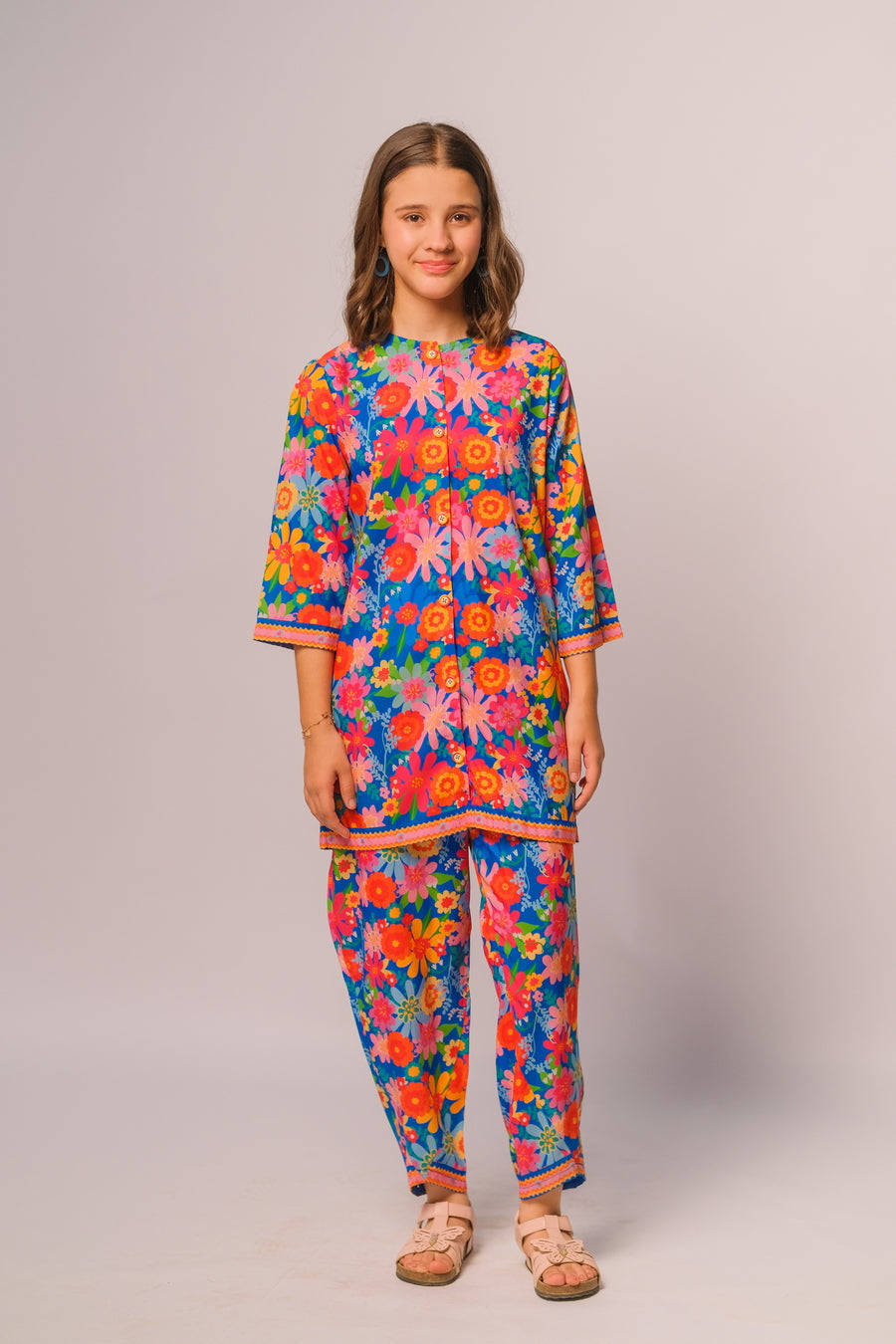 Sprinkles Stitched 2 Piece Summer Co Ord Sets Kids Collection'2025-Flora - Co-ord Set