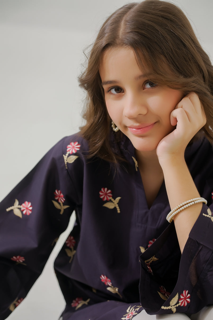 Sprinkles Stitched 1 Piece Summer Shirts Kids Collection'2025-Indigo Muse - 1pc - Embroidered