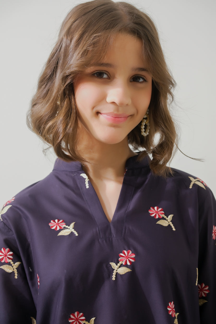 Sprinkles Stitched 1 Piece Summer Shirts Kids Collection'2025-Indigo Muse - 1pc - Embroidered