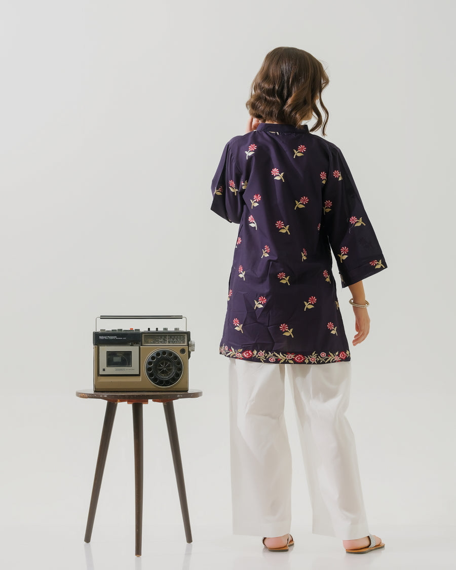 Sprinkles Stitched 1 Piece Summer Shirts Kids Collection'2025-Indigo Muse - 1pc - Embroidered