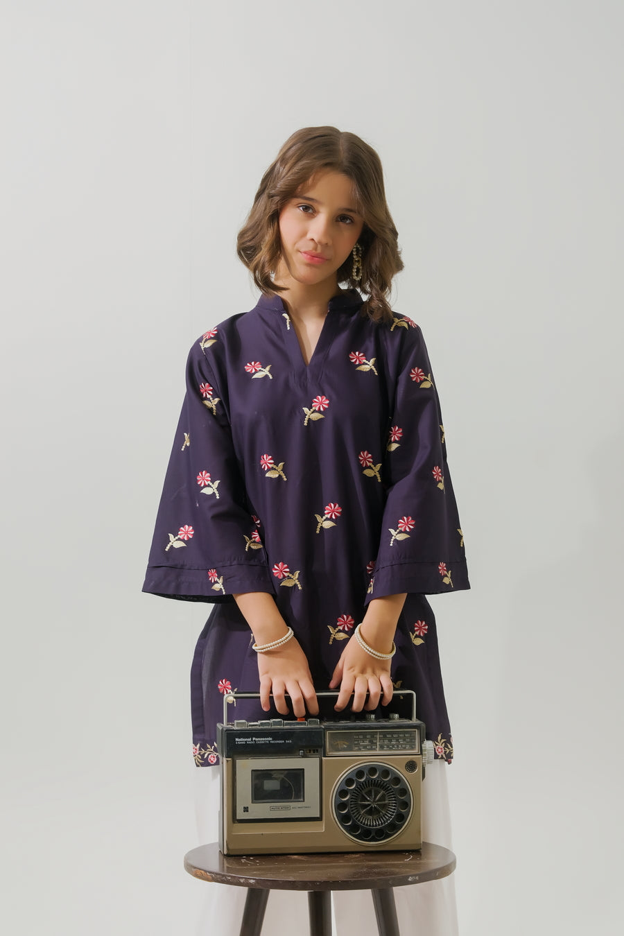 Sprinkles Stitched 1 Piece Summer Shirts Kids Collection'2025-Indigo Muse - 1pc - Embroidered