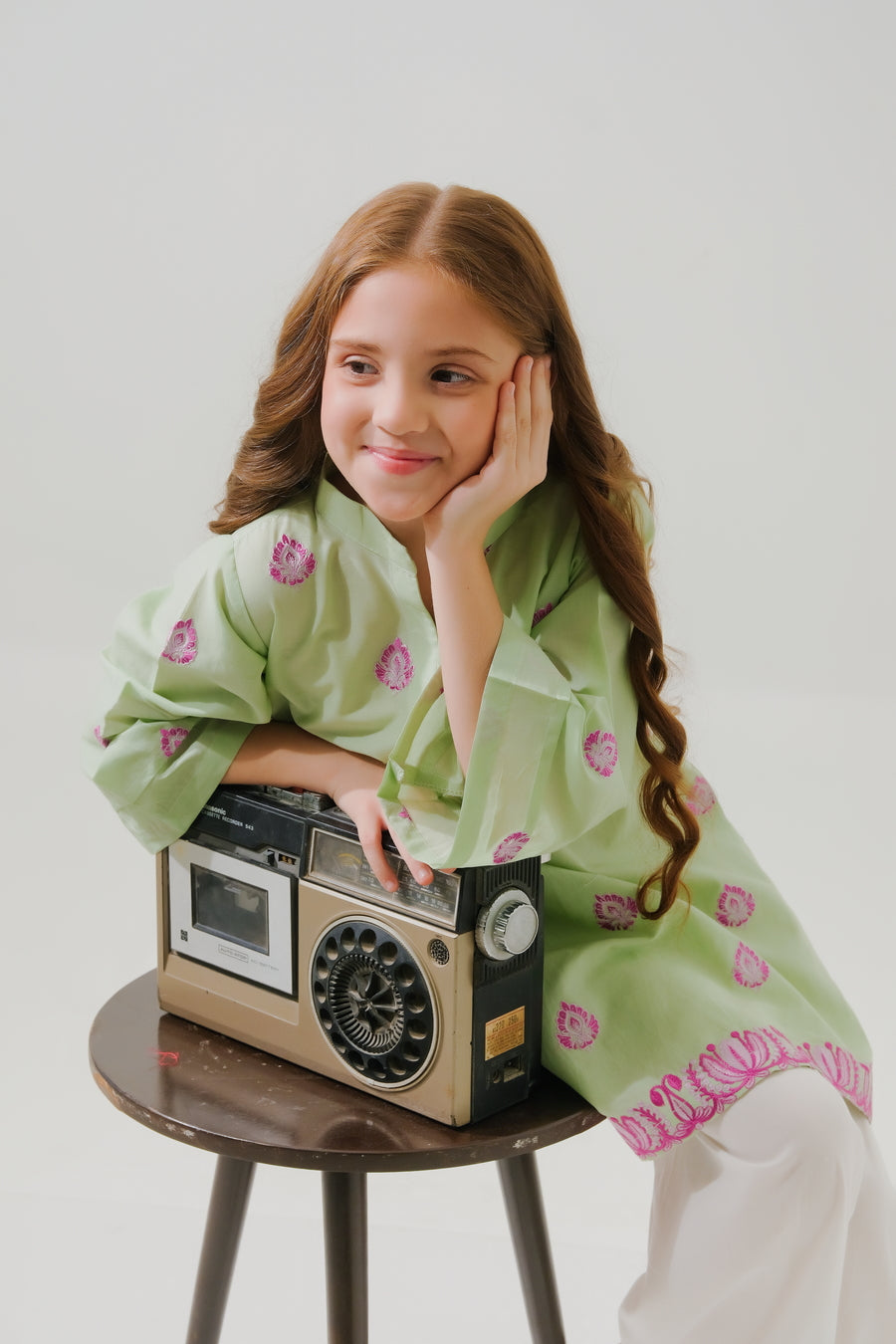 Sprinkles Stitched 1 Piece Summer Shirts Kids Collection'2025-Vintage Boho Glow - 1pc - Embroidered