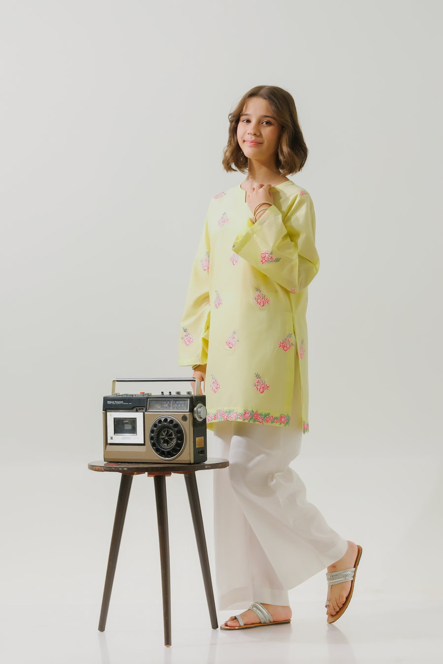 Sprinkles Stitched 1 Piece Summer Shirts Kids Collection'2025-Sunshine Daisy  - 1pc - Embroidered