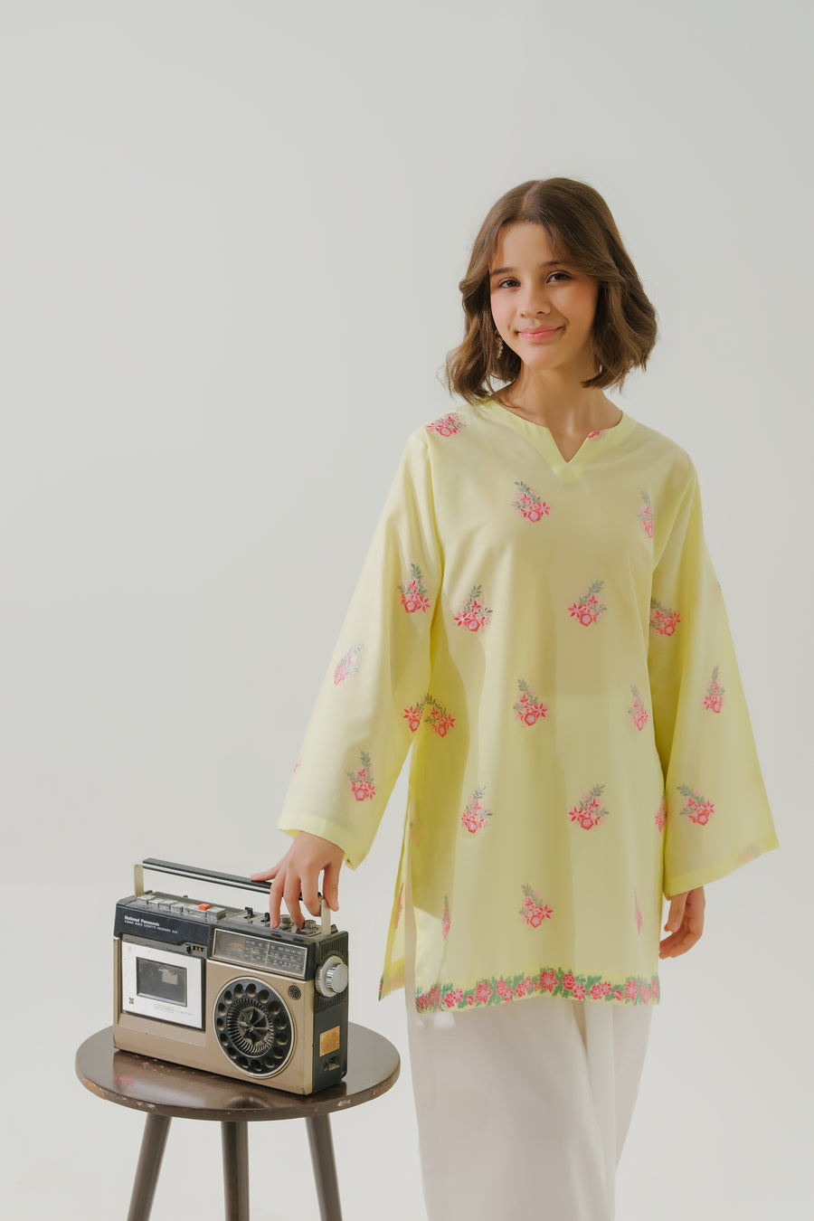 Sprinkles Stitched 1 Piece Summer Shirts Kids Collection'2025-Sunshine Daisy  - 1pc - Embroidered