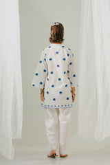 Sprinkles Stitched 1 Piece Summer Shirts Kids Collection'2025-Azure Whispers  - 1pc - Embroidered