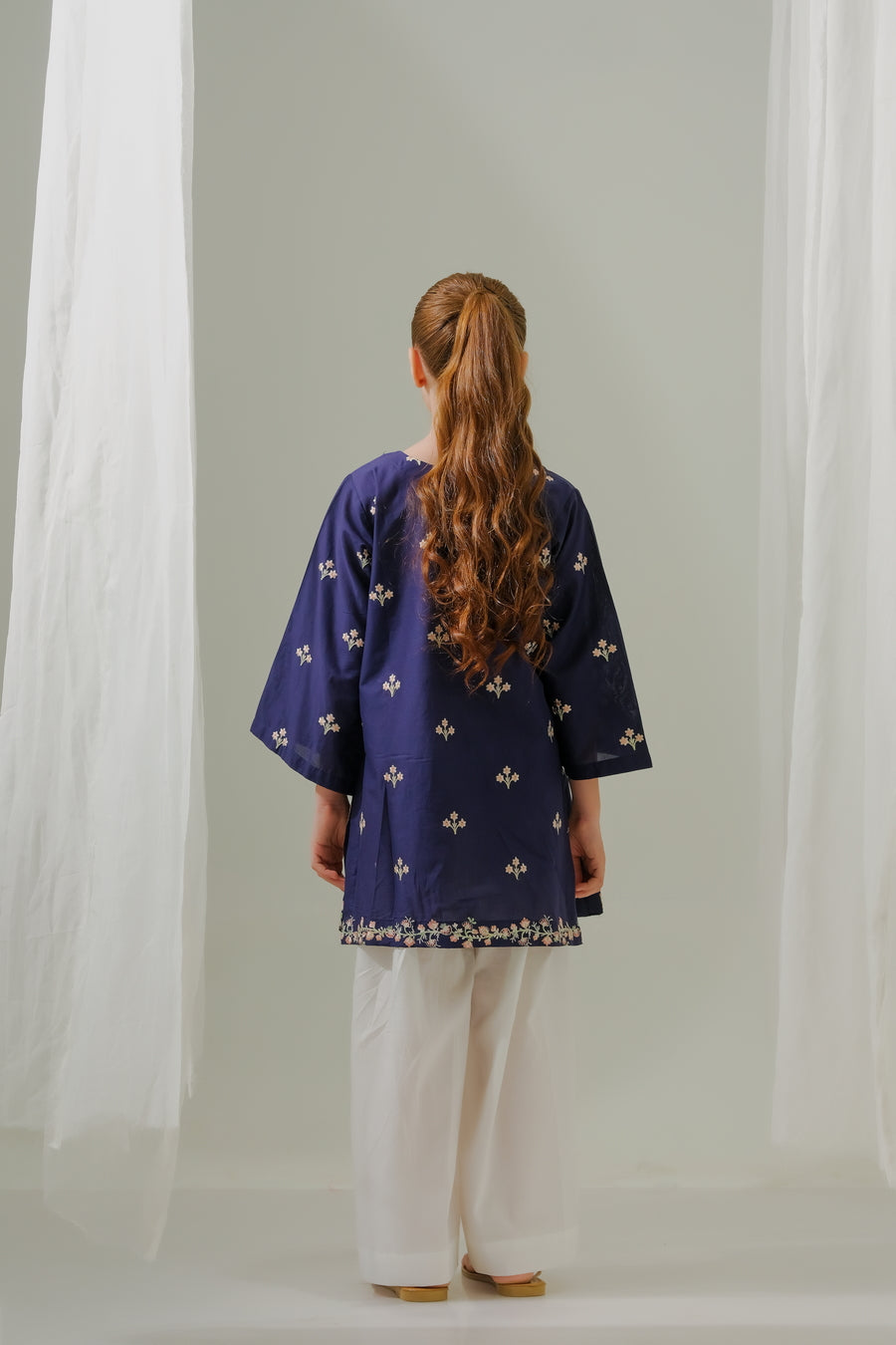 Sprinkles Stitched 1 Piece Summer Shirts Kids Collection'2025-Midnight Blooms - 1pc - Embroidered