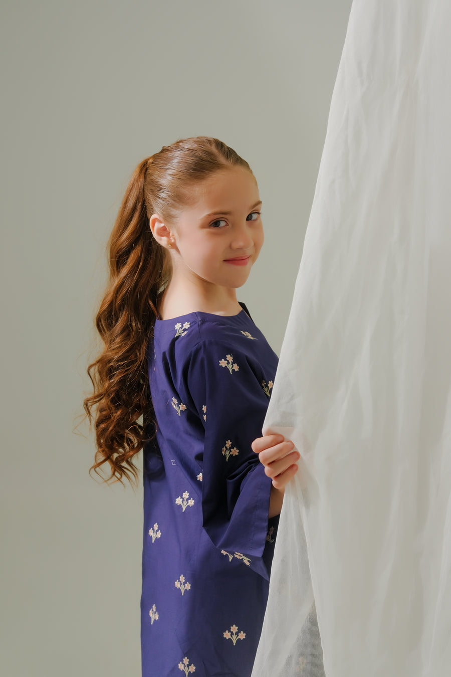 Sprinkles Stitched 1 Piece Summer Shirts Kids Collection'2025-Midnight Blooms - 1pc - Embroidered