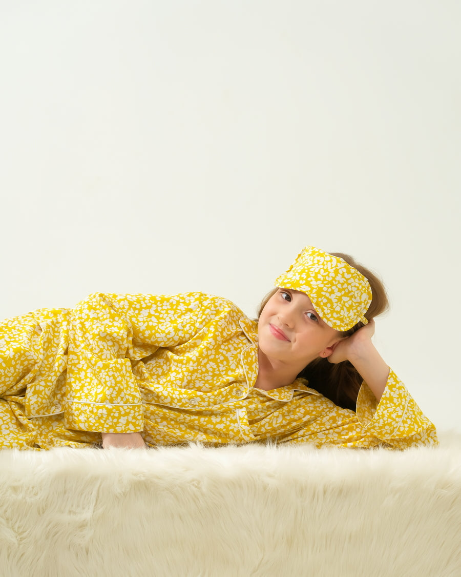 Sprinkles Stitched 2 Piece Winter Night Suit Kids Collection'2025-Sunshine Daisies - Night Suit - 2pcs
