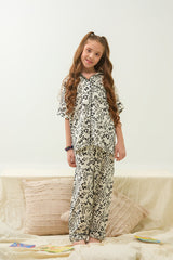 Sprinkles Stitched 2 Piece Winter Night Suit Kids Collection'2025-Cozy Leopard Spot - Night Suit - 2pcs