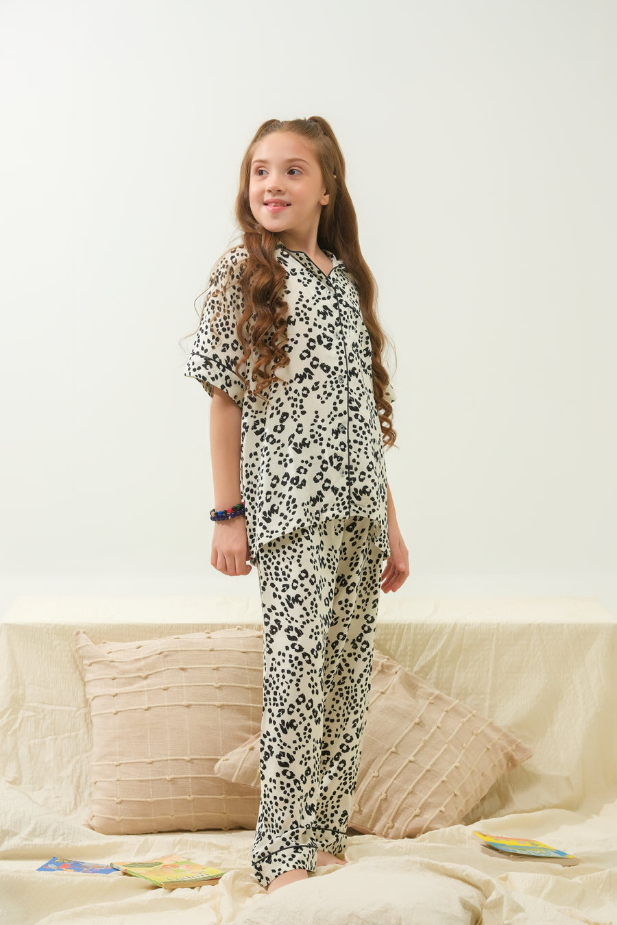 Sprinkles Stitched 2 Piece Winter Night Suit Kids Collection'2025-Cozy Leopard Spot - Night Suit - 2pcs