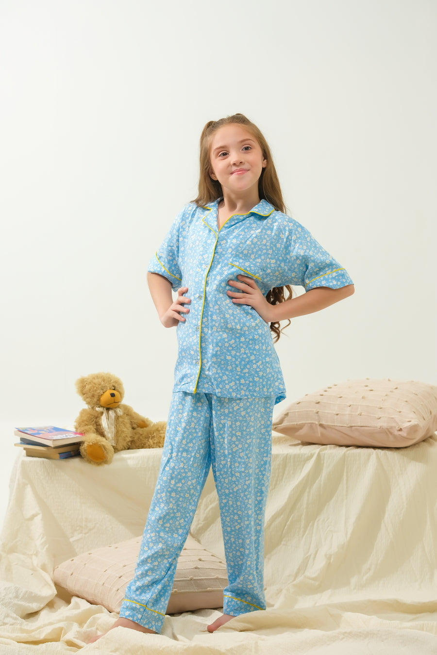 Sprinkles Stitched 2 Piece Winter Night Suit Kids Collection'2025-Sky Petal Charm - Night Suit - 2pcs