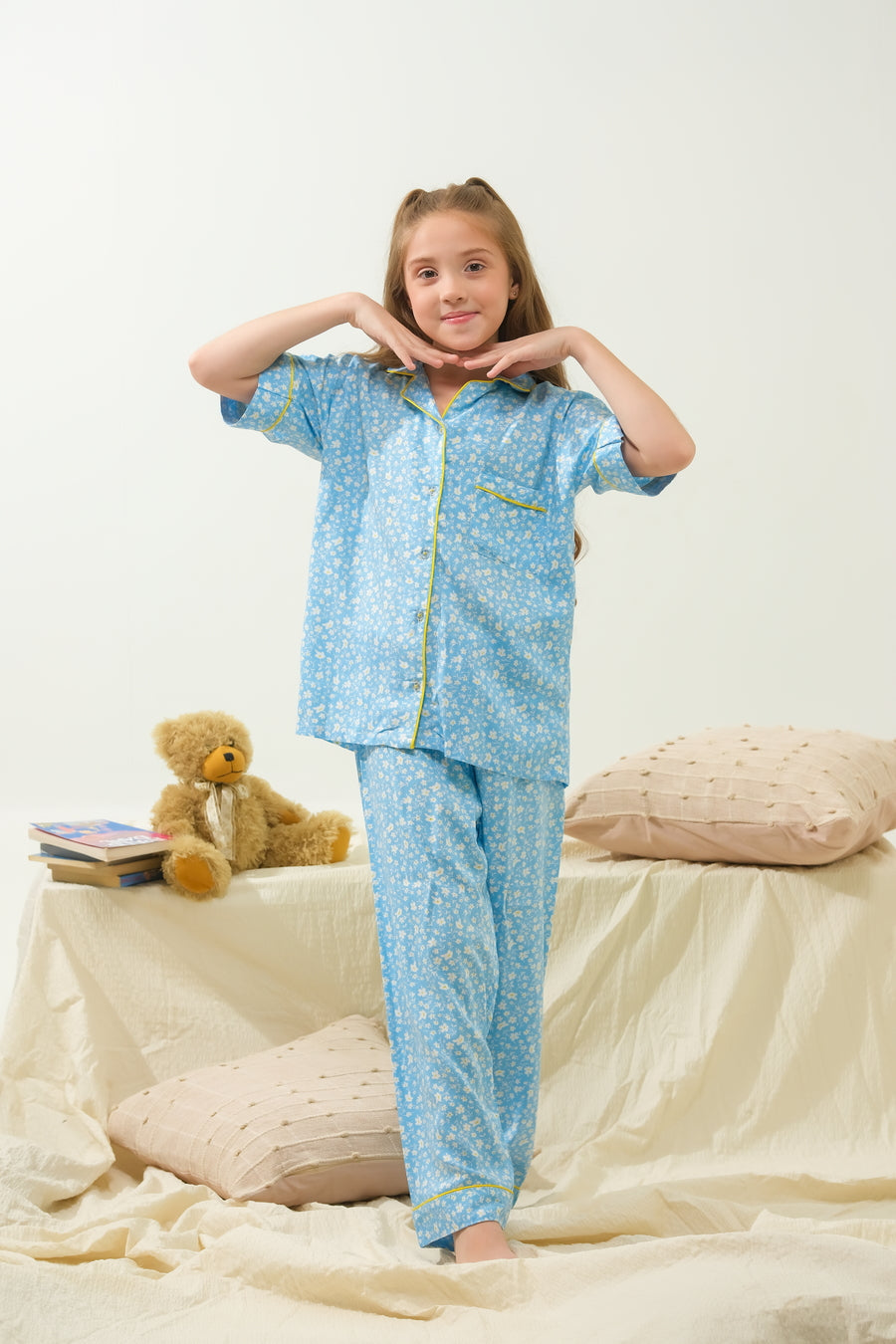 Sprinkles Stitched 2 Piece Winter Night Suit Kids Collection'2025-Sky Petal Charm - Night Suit - 2pcs