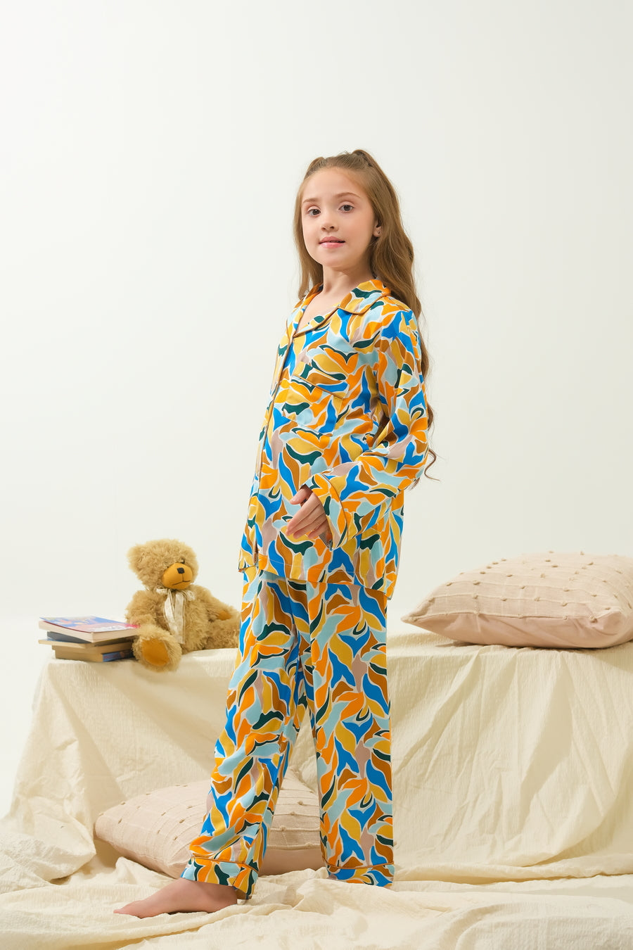 Sprinkles Stitched 2 Piece Winter Night Suit Kids Collection'2025-Muted Tropical Fleur - Night Suit - 2pcs