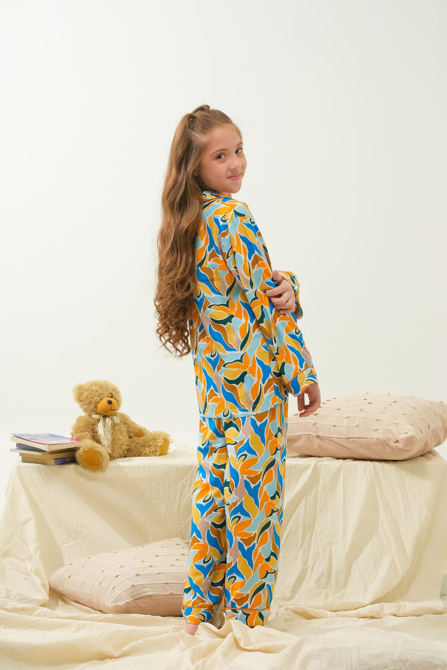 Sprinkles Stitched 2 Piece Winter Night Suit Kids Collection'2025-Muted Tropical Fleur - Night Suit - 2pcs