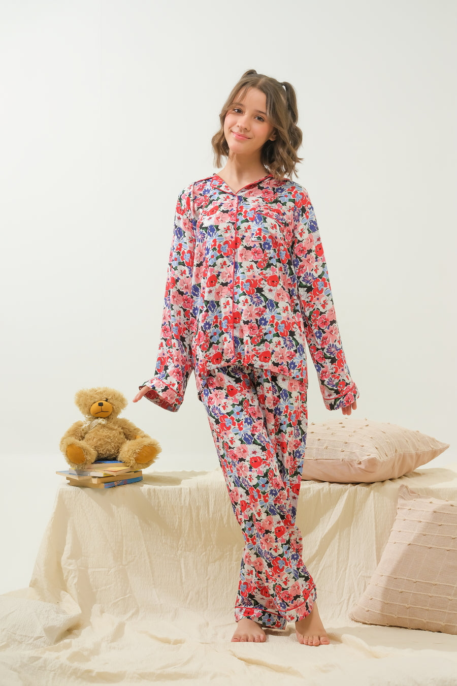 Sprinkles Stitched 2 Piece Winter Night Suit Kids Collection'2025-Bloom Splash - Night Suit - 2pcs