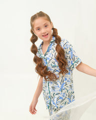 Sprinkles Stitched 2 Piece Winter Night Suit Kids Collection'2025-Bluegrass Blossom - Night Suit - 2pcs