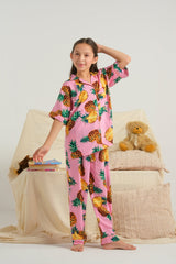 Sprinkles Stitched 2 Piece Winter Night Suit Kids Collection'2025-Pineapple Dreams - Night Suit - 2pcs