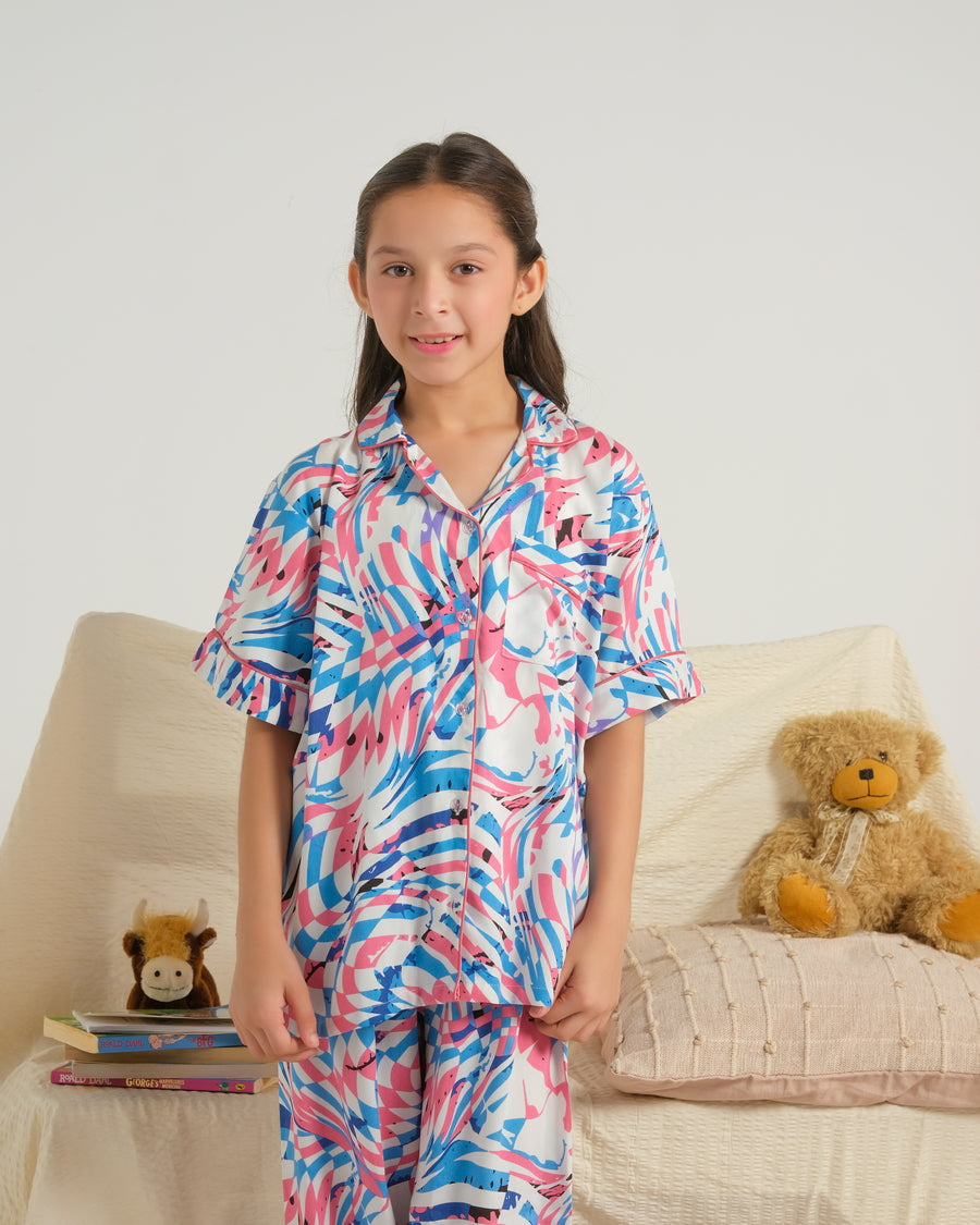 Sprinkles Stitched 2 Piece Winter Night Suit Kids Collection'2025-Color Splash Dream - Night Suit - 2pcs