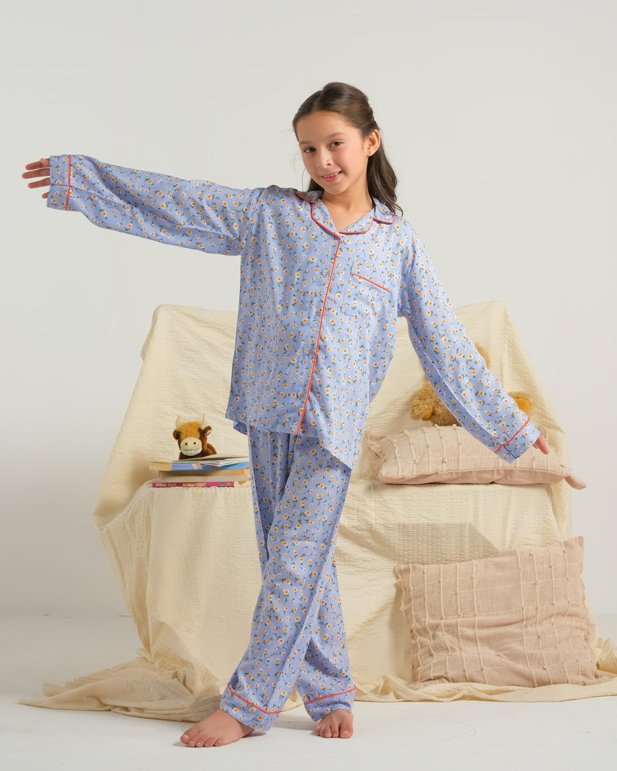 Sprinkles Stitched 2 Piece Summer Night Suit Kids Collection'2025-Sunbeam Petals - Night Suit - 2pcs