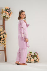 Sprinkles Stitched 2 Piece Summer Co Ord Sets Kids Collection'2025-Blush Paisley Charm - 2pcs - Embroidered