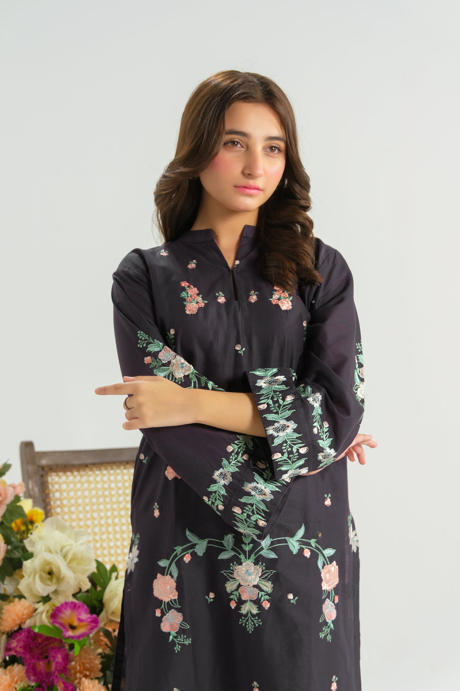 Sprinkles Stitched 2 Piece Summer Co Ord Sets Kids Collection'2025-Twilight Garden - 2pcs - Embroidered