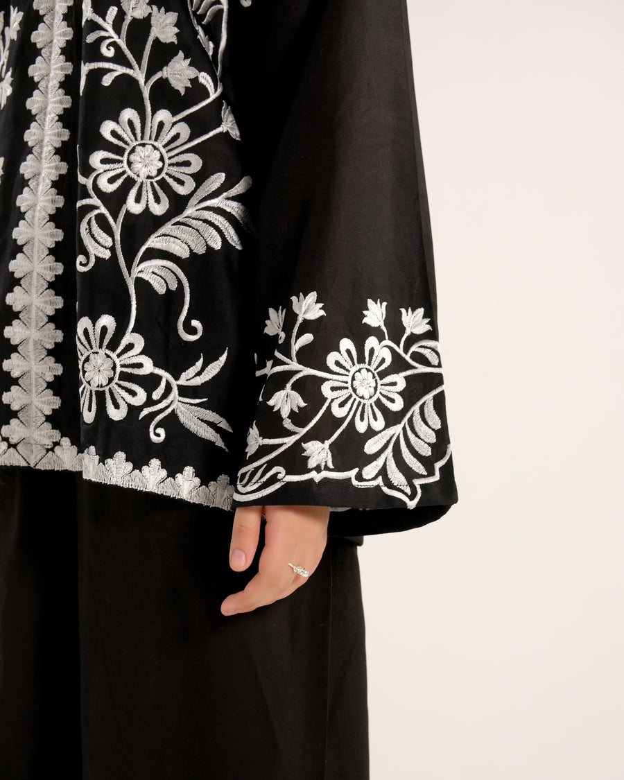 Sprinkles Stitched 2 Piece Summer Co Ord Sets Kids Collection'2025-Midnight Vine Black - 2pcs - Embroidered