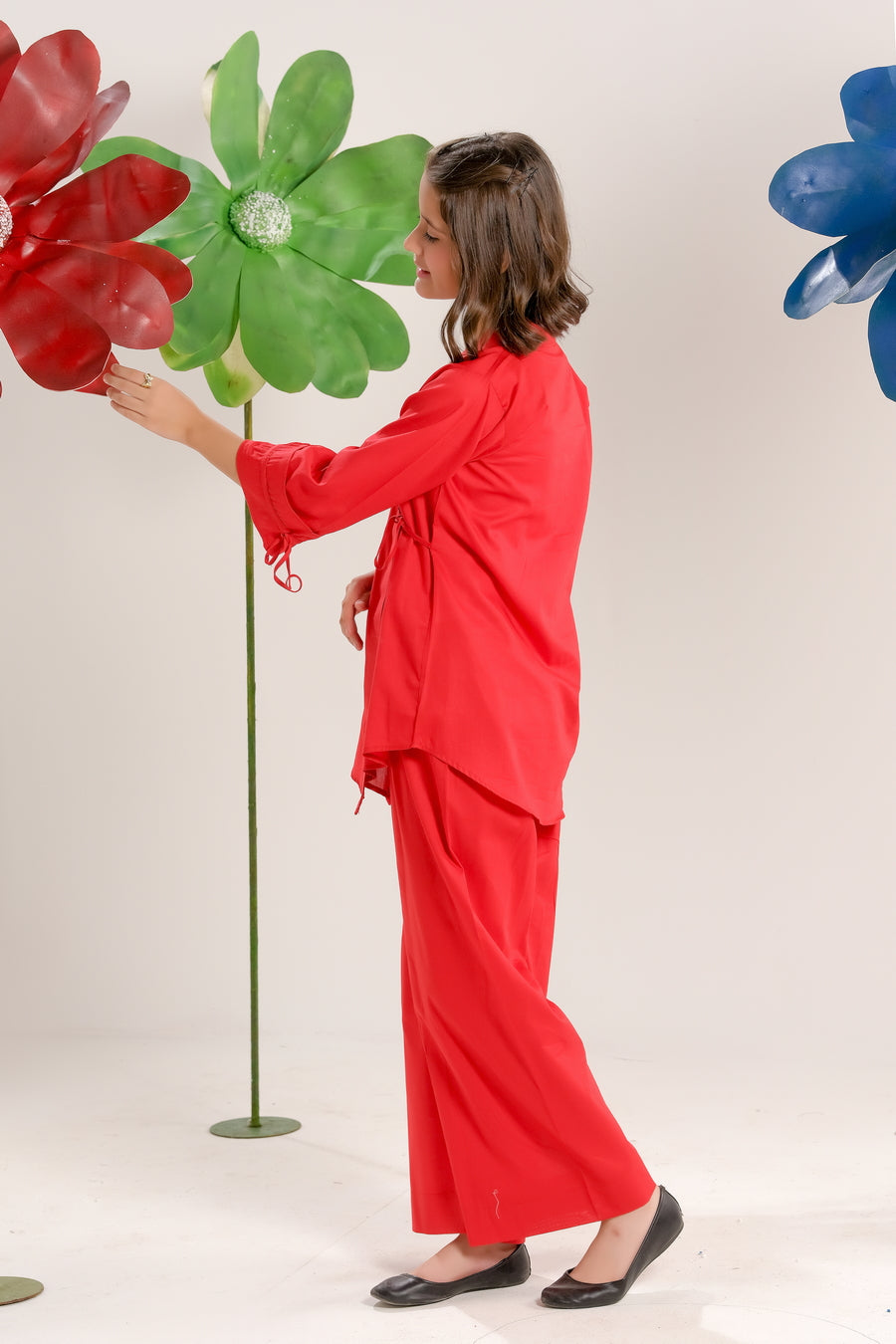 Sprinkles Stitched 2 Piece Summer Co Ord Sets Kids Collection'2025-Red Crimson Classic - Co-ord Set