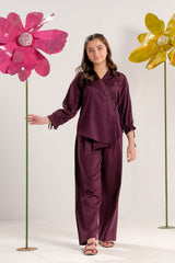Sprinkles Stitched 2 Piece Summer Co Ord Sets Kids Collection'2025-Burgundy Elegance - Co-ord Set