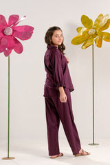 Sprinkles Stitched 2 Piece Summer Co Ord Sets Kids Collection'2025-Burgundy Elegance - Co-ord Set