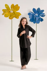 Sprinkles Stitched 2 Piece Summer Co Ord Sets Kids Collection'2025-Midnight Black - Co-ord Set