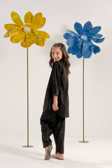 Sprinkles Stitched 2 Piece Summer Co Ord Sets Kids Collection'2025-Midnight Black - Co-ord Set