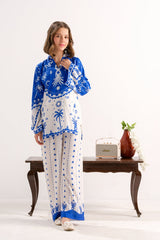 Sprinkles Stitched 2 Piece Summer Co Ord Sets Kids Collection'2025-Azure Palm Charm - 2pcs