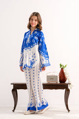 Sprinkles Stitched 2 Piece Summer Co Ord Sets Kids Collection'2025-Azure Palm Charm - 2pcs