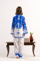 Sprinkles Stitched 2 Piece Summer Co Ord Sets Kids Collection'2025-Azure Palm Charm - 2pcs