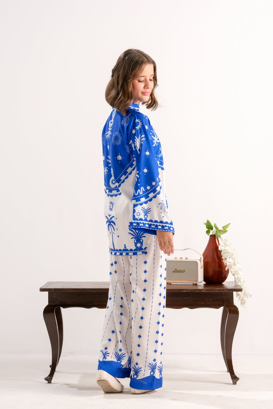 Sprinkles Stitched 2 Piece Summer Co Ord Sets Kids Collection'2025-Azure Palm Charm - 2pcs