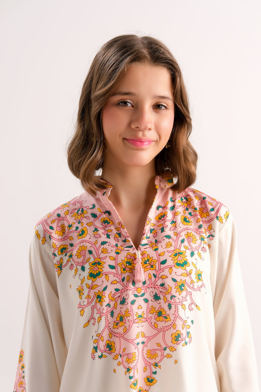 Sprinkles Stitched 2 Piece Summer Co Ord Sets Kids Collection'2025-Cream Blossom Glow - 2pcs