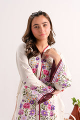 Sprinkles Stitched 2 Piece Summer Co Ord Sets Kids Collection'2025-Floral Frost White - 2pcs