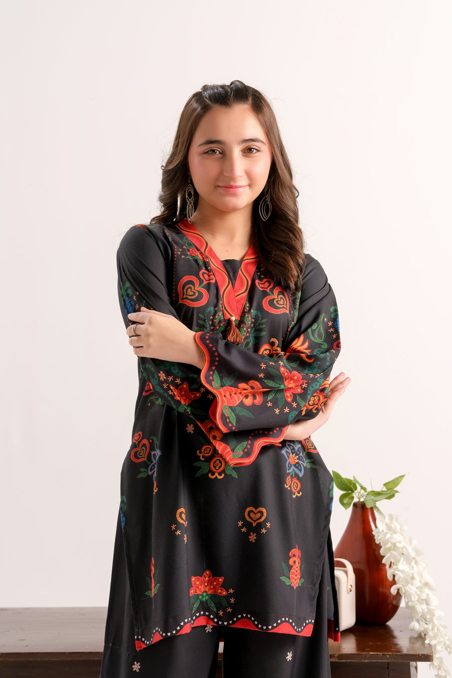 Sprinkles Stitched 2 Piece Summer Co Ord Sets Kids Collection'2025-Crimson Garden Bloom - 2pcs