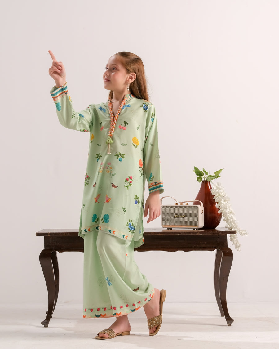 Sprinkles Stitched 2 Piece Summer Co Ord Sets Kids Collection'2025-Mint Meadow Muse - 2pcs