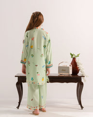 Sprinkles Stitched 2 Piece Summer Co Ord Sets Kids Collection'2025-Mint Meadow Muse - 2pcs