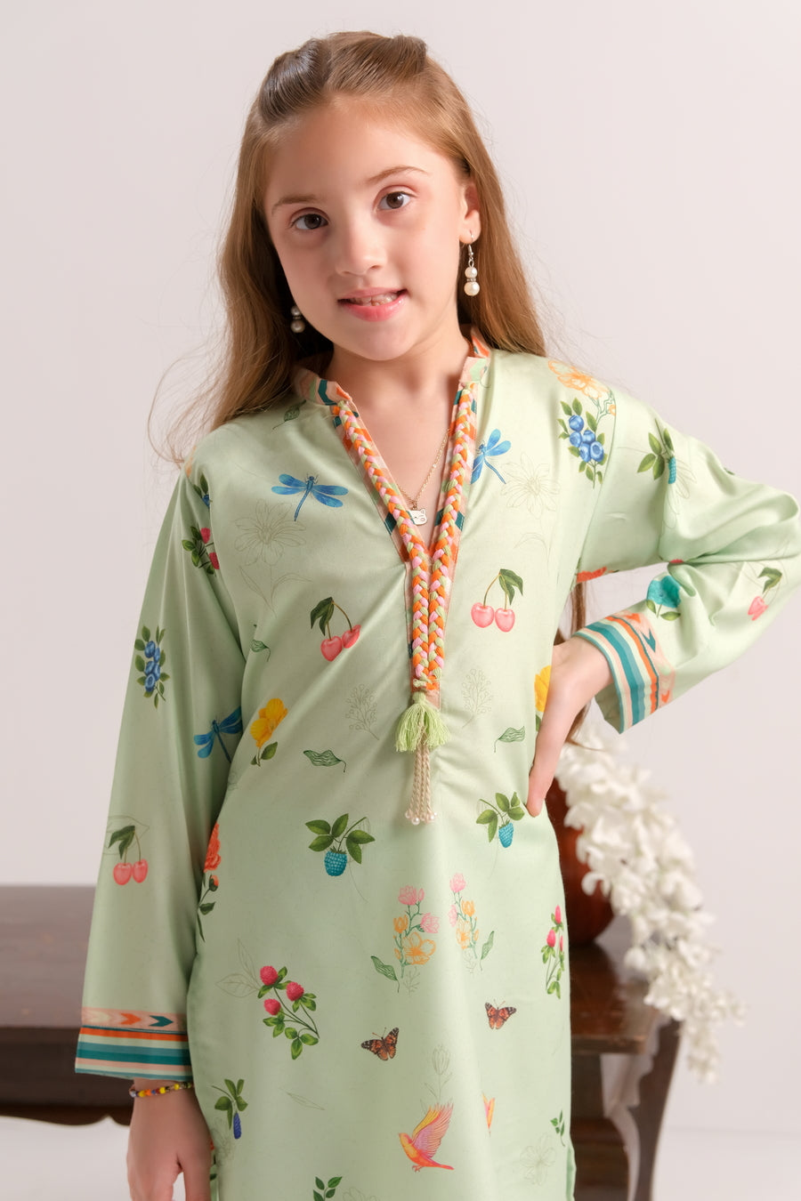 Sprinkles Stitched 2 Piece Summer Co Ord Sets Kids Collection'2025-Mint Meadow Muse - 2pcs