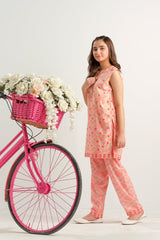 Sprinkles Stitched 2 Piece Summer Co Ord Sets Kids Collection'2025-Pink Pixel Charm - 2pcs