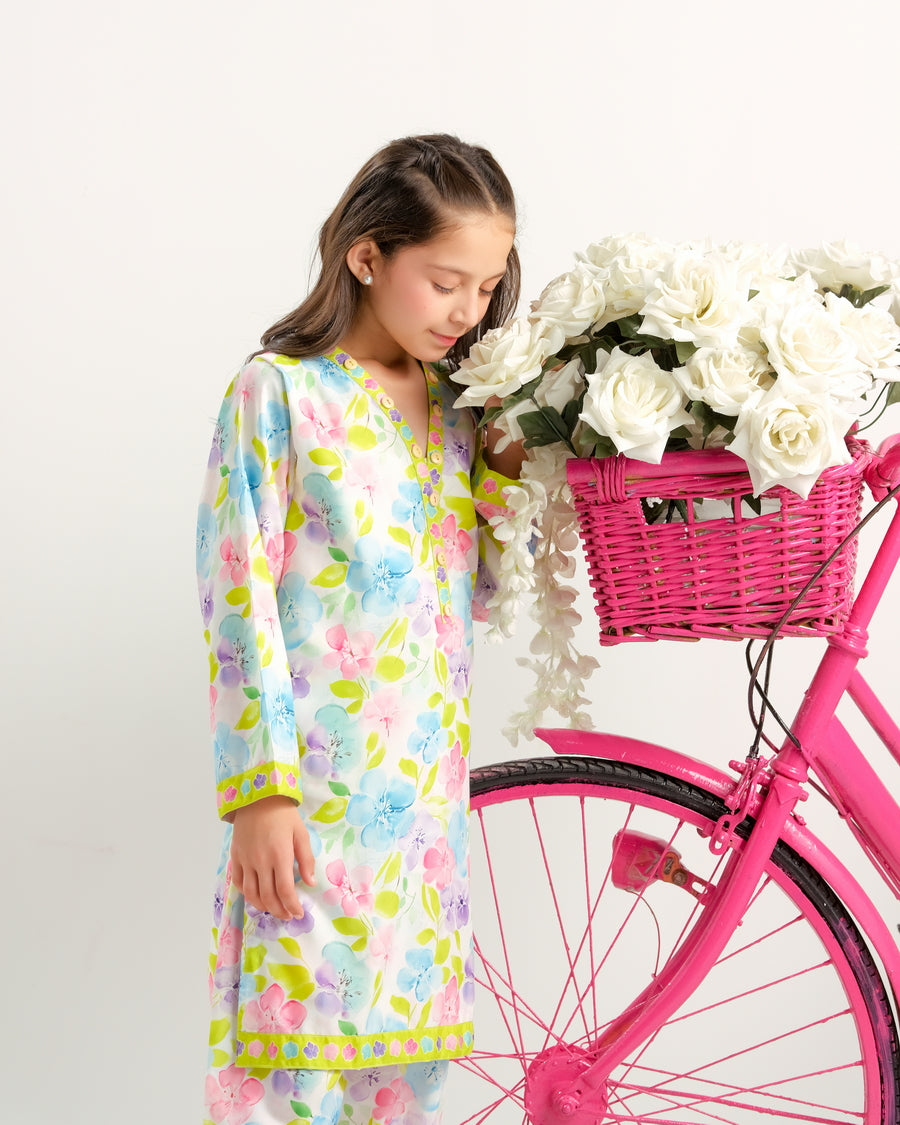 Sprinkles Stitched 2 Piece Summer Co Ord Sets Kids Collection'2025-Petal Parade - 2pcs