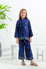 Sprinkles Stitched 2 Piece Summer Co Ord Sets Kids Collection'2025-Galaxy Scribbles - 2pcs