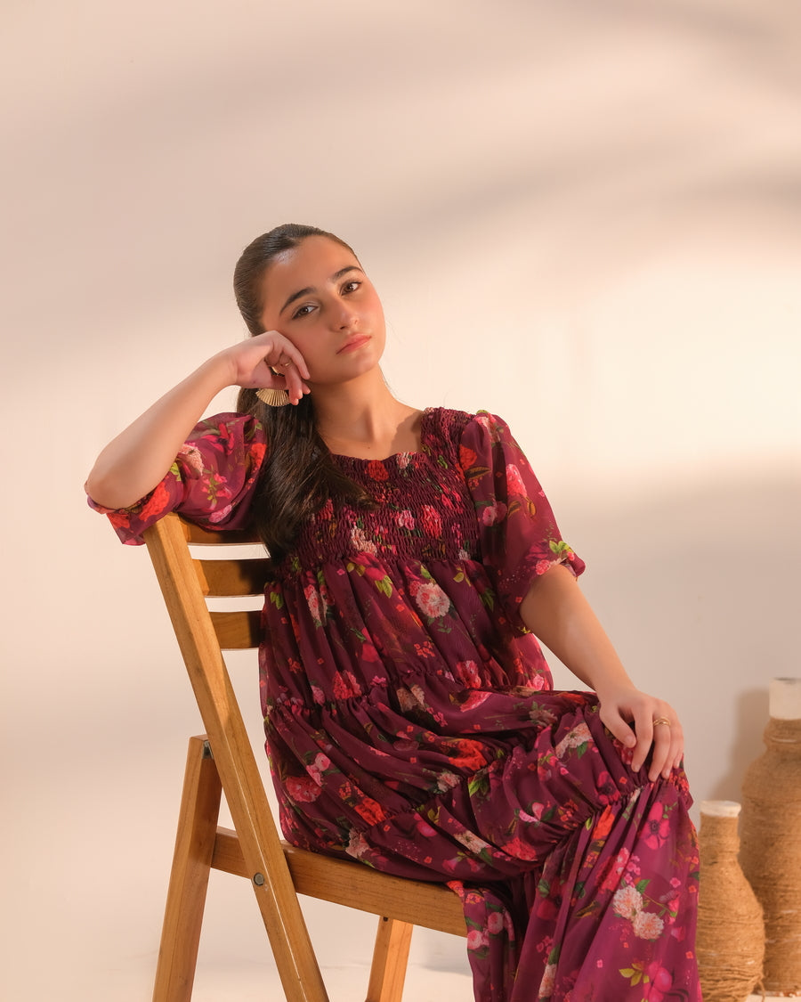 Sprinkles Stitched 1 Piece Formals Shirts Kids Collection'2025-Berry Bloomscape - 1pc